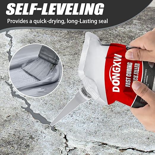 Concrete Crack Filler 5Pcs – Quick-Drying Waterproof Cement Crack Filler Repair Sealant, Concrete Repair Adhesive for Joints, Walls, Sidewalk, and Foundation(Grey)