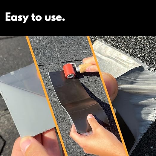 HSS Sealant Tape with MicroSealant - Waterproof Commercial Roofing Tape for Roof and RV Repair - UV- & Weatherproof - Black - 4 inch x 25 feet