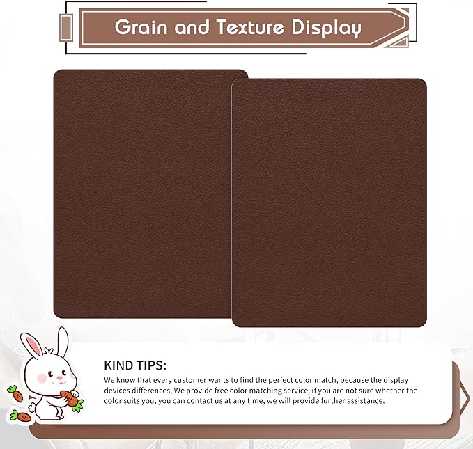 KING MOUNTAIN Leather Repair Patch,2 Packs 9 x 11 Inches self Adhesive Leather Repair Tape for Damaged Leather Furniture, Sofa Seating,Car Seats, Leather Goods(Medium Brown)