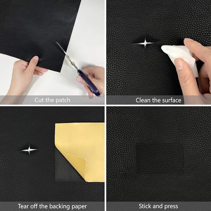 NPBAG Leather Repair Patch Kit 10 x 12 Inches, Self-Adhesive Leather Tape Upholstery Vinyl Sticker for Couches, Sofa, Furniture, Car Seats, Bags, Jackets (Crazy Horse)