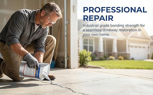 Self-Leveling Waterproof Concrete Crack Filler 2-Pack (2.21 lb), High Elasticity Repair Sealant Caulk for Driveway, Patio & Outdoor Concrete Joint Repair