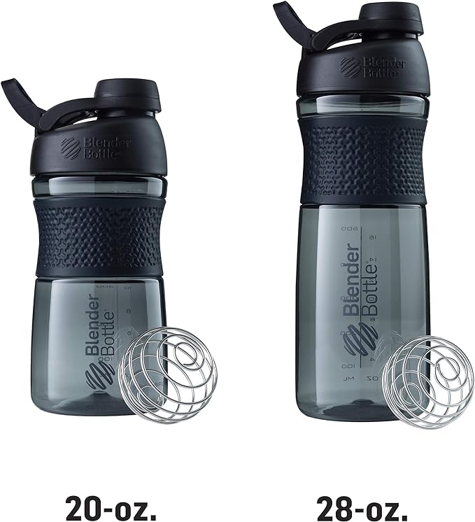 BlenderBottle SportMixer Shaker Bottle Perfect for Protein Shakes and Pre Workout, 20-Ounce, Navy