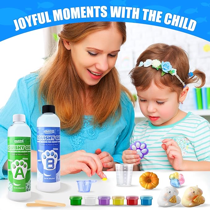 Liquid Silicone for Squishy Maker 18oz, Super Soft Silicone Rubber for Making Taba Squishy, Cat Paw Casting, Bear, Fast Cure All-in-One Kit, A Stress Relief Gifts for Beginners or DIY Enthusiasts