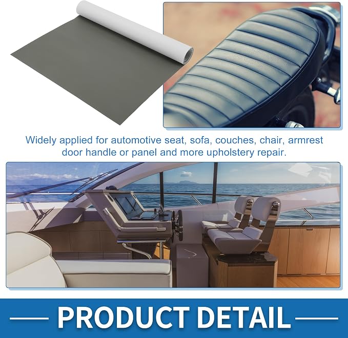 Self Adhesive Leather Repair Patch Strong Stickiness 39"x11.8" Leather Repair Tape PVC Faux Leather Deep Gray 1 Pcs