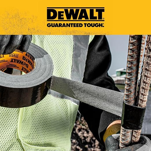 DEWALT Ultra Tough Duct Tape, 1.88 in x 30 yd, Heavy Duty, Ultra Strong, Aggressive Adhesive, All-Weather, 12 Rolls, Black