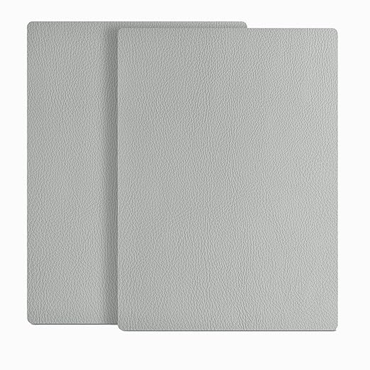 ILOFRI Leather Repair Patch 8x11 inch 2 Pcs, Durable Self Adhesive Vinyl and Leather Repair Kit for Couch, Car Seats, Boat Seat, Furniture, Upholstery, Auto Interior, Sofa, Chair - Light Grey #2