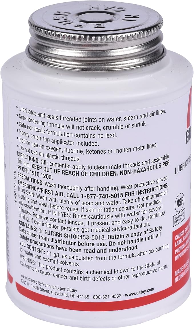Pipe Joint Compound, 8 oz., Gray