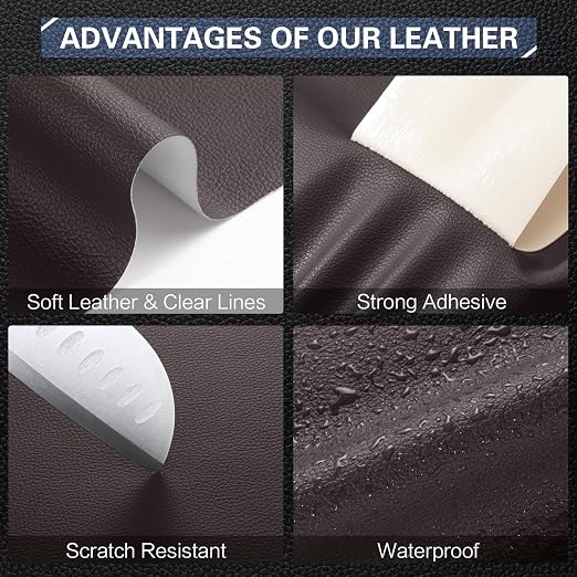 Leather Repair Kit for Furniture 4"x 63" Leather Tape Repair Patch Self Adhesive Sofa Vinyl Repair Patch Kit for Car Seat,Couch,Boat Seat,Chair - Coffee