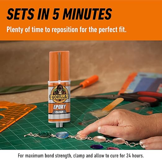 Gorilla 2 Part Epoxy, Clear Epoxy, 0.85 Ounce Syringe (Pack of 2) - 5 Minute Set, Incredibly Strong Bonding