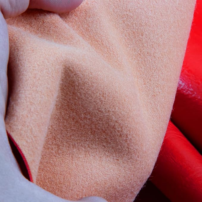 Faux Leather Fabric Sheet, 36 x 54 Inches, Texture Synthetic Material for DIY Crafts, Leather earings,Upholstery, Automotive, Sofa Projects Individual 1 Yard Cut (Bright Red, One Yard)
