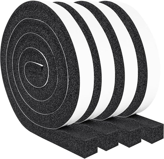 Yotache Air Conditioner Window Foam Insulation Seal 1"x1", High Resilience Foam Weather Stripping Door Seal Tape, 6.5 Ft x 4Pcs