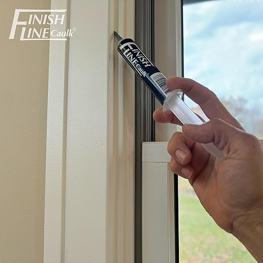 Precision Caulking Tool Kit with Storage Box & Finger Cots – Refillable Caulking Syringe Applicator with Micro-Fine Replaceable Tips for Baseboards, Trim & Small Crack Sealing