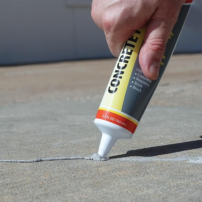 Red Devil 0645 Concrete Repair Patch, Cement Crack Filler, 5.5 Oz Squeeze Tube, Pre-Mixed, Pack of 1, Gray, Made in USA