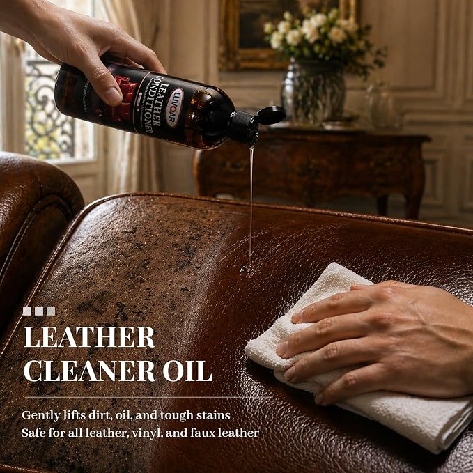 Leather Conditioner Oil - Deeply Nourishes for Leather Furniture, Car Seats, Shoes, Purses & Accessories -4oz