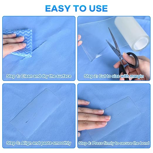 YoleShy Clear Waterproof Tape 4 in X 10 Ft, Rv Awning Repair Tape Weather Resistant Camper Canvas Repair Kit for Fabric, Tarp, Tent, Rv Roof, Versatile