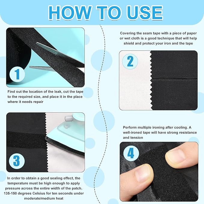 Outus Wetsuit Repair Iron On Seam Sealing Tape 32.8 Ft Seam Sealing Patch Waterproof for Neoprene Wetsuit Drysuit Fishing Suits Industrial Standard Carrier Material
