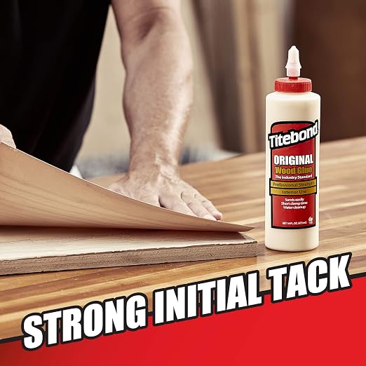 Titebond Original Wood Glue 5062, Industry Standard for Woodworking, Furniture Repair/Assembly, Construction, Home Repair or Modeling, 4 oz (Pack of 2)