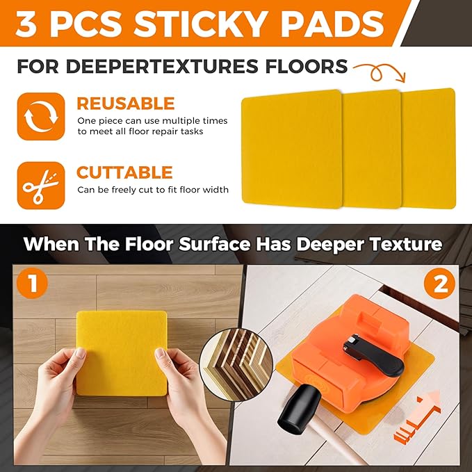 Heavy Duty Floor Gap Fixer Tool with Reinforced Suction Cups and 3 Patch Adhesive Pads for Wood Floors, Laminate Floors, Vinyl Floors, and Hardwood Floors