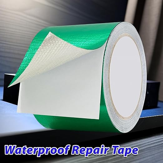WaterproofRepair Tape for Fabric, 3.1IN x24.6FT, Heavy Duty Outdoor Repair Tape, for RV Roof, Tarp, Tent, Sail and Boat Cover Outdoor Repair Patch, Multipurpose Awning Repair Tape (Green)