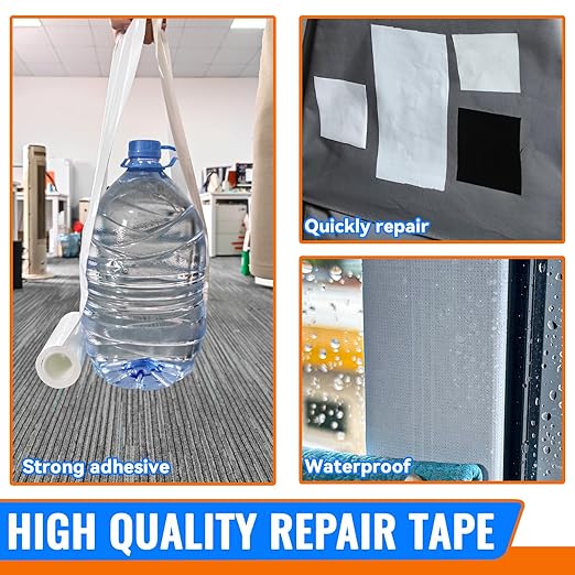 Tikfoam RV Awning Repair Tape for Tarp, Boat Covers,Tent, Sail Tape, Duct, Tear Repair Patch Kit, Waterproof, 5 Inch Wide 30FT Long, Reinforced White