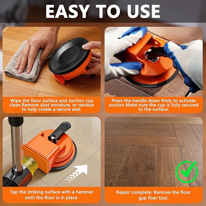 Floor Gap Fixer Tool, 2026 New Heavy Duty Floor Gap Fixer Tool with Enhanced Vacuum Suction Cup, Professional Flooring Gap Repair Tool for Laminate, Vinyl, Wood, Hardwood & Tile Flooring