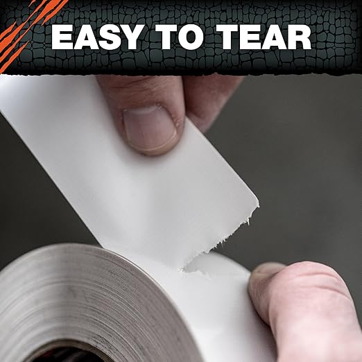 T-REX Tape Heavy Duty Duct Tape with UV Resistant & Waterproof Backing for Ferociously Strong Repairs, 1.88" x 50 yd, White, 1 Roll