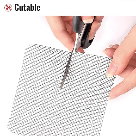 Matenf Window Screen Repair Patch, 10 Patches, 4"x 4"(10cm x 10cm), Black, 3-Layer Strong Adhesive Window Screen Mesh Tape, Repair Kit for Window and Door Screen Tears Holes