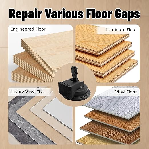 Heavy Duty Floor Gap Fixer Tool, 4.65 Inch Suction Cup with 175lbs Pulling Force, Flooring Repair Tool for Wood Tile Vinyl Laminate, Rubber Suction Cup Lifter for Widths 5 Inches & Above