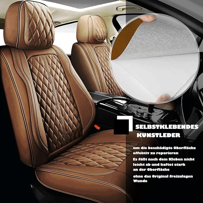 Hohylactic Leather Repair Patch 24x54 Inch, Self Adhesive Leather Repair Tape, Large Vinyl Repair Kit for Sofa Couch Furniture Car Seats, Strong Adhesion Waterproof Scratch Resistant Easy Cut (Brown)