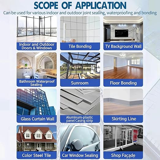 9900 Sealant Waterproof,Outdoor Silicone Sealant, Permanently Repairs Roof & Wall Cracks, Waterproof, Heat & Stretch-Resistant, Tough & Tear-Proof for Exteriors (Transparent)