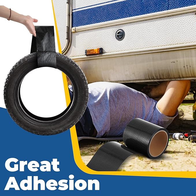 Pushglossy 2 Rolls RV Underbelly Tape 6" x 40 ft Waterproof Repair Belly Tape with Permanent Sealing Adhesive for Mobile Home, Camper Travel Trailer, RV Roof & Tear Repair Patch