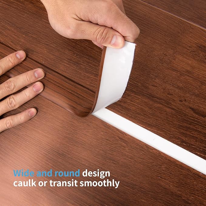 Art3d 4 FT Self Adhesive Vinyl Floor Transition Strip, Laminate Floor Strip Floor Flat Divider Strip for Joining Floor Gaps,Carpet Threshold Transition,Floor Tiles（1.57in, Cherry）