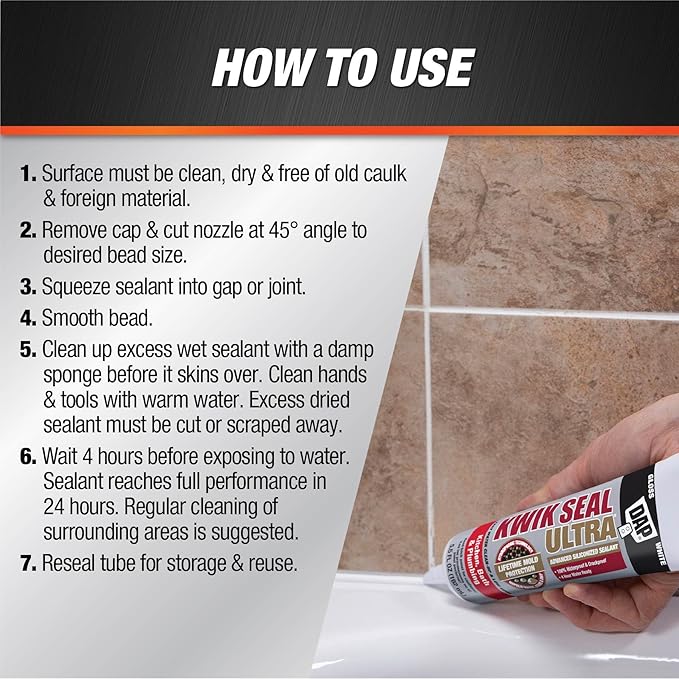 DAP 18916 Kwik Seal Ultra Biscuit 5.5 oz Premium Siliconized Sealant (Pack of 2)