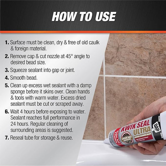 DAP 18916 Kwik Seal Ultra Biscuit 5.5 oz Premium Siliconized Sealant (Pack of 2)