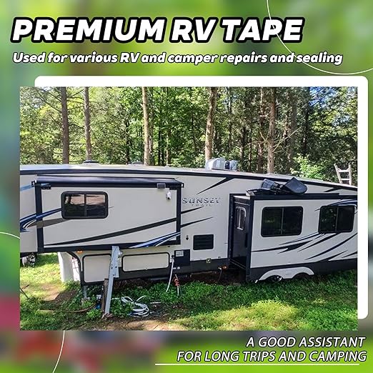 Black RV Sealant Tape,4Inchx50Feet,1-Pack,Black RV Roof Tape,Camper Repair Tape,RV Tape,Repair for Trailer, Boat,Window,Roof & Leaks,Sealing