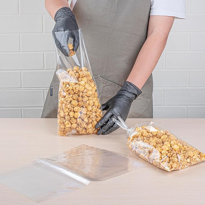 Restaurantware 14 Inch x 7 Inch Heat Seal Bags 100 High Clarity Resealable Pouches - No Flap Recyclable Clear Plastic Resealable Bags Heat Sealable For Snacks Or Meals
