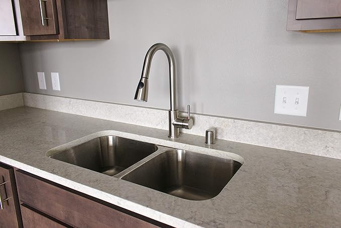 Design House 522953 Dishwasher Air Gap Kit with Solid Brass Skirted Cover, Satin Nickel