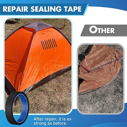 VioraWhite 2 Rolls Wetsuit Repair Iron On Seam Tape 0.8 Inch 16.4 Ft Waterproof Sealing Patch for Neoprene Wetsuit Drysuit Fishing Suits Industrial Standard Carrier Material Black Color