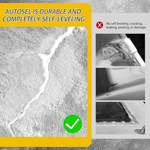 Cement Crack Filler, Concrete Crack Filler, Self Leveling Concrete Crack Repair Sealant–Quick-Drying, Waterproof, Durable Filler for Driveway, Sidewalk & Expansion Joint Repair - 6 Pack, White