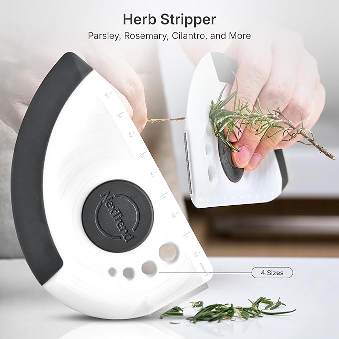 5-in-1 Dough Scraper & Flexible Bowl Scraper by Nextrend, Bread Scraper with Stainless Steel Edge, Ruler & Herb Stripper – BPA Free, Dishwasher Safe - Gray