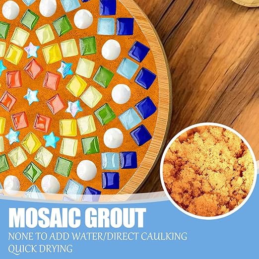 Mosaic Crystal Grout, Mosaics Tile Tools, Mosaic Tile Accessories – Essential for Handmade Grouting and Perfect for DIY Craft Projects (Orange, 8.8oz)