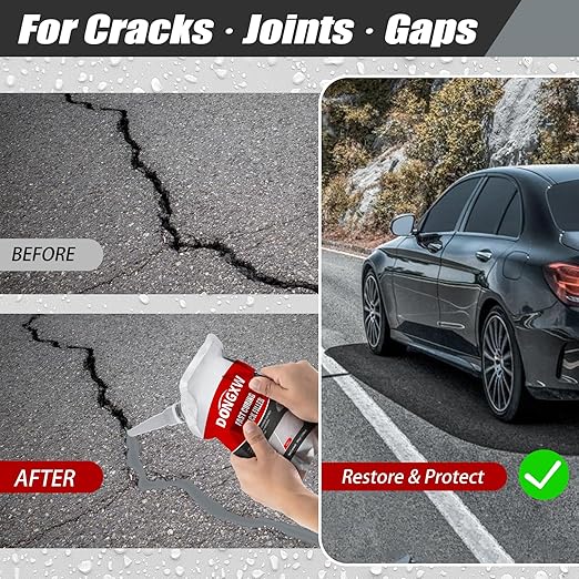 Concrete Crack Filler Repair Adhesive – Quick-Drying Waterproof Cement Crack Filler, Concrete Caulk Sealant for Joints, Walls, Sidewalk, and Foundation(Grey)