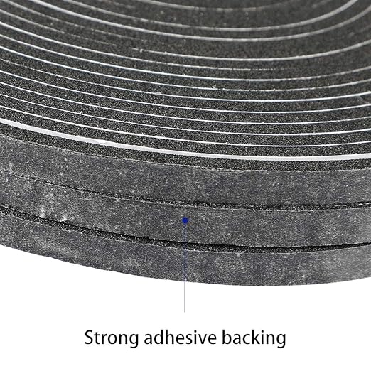 High Density Foam Tape 1" x 1/8" x 16.7Ft,Weatherproof Adhesive Foam Seal Strip for Doors Windows Car Insulation, Heat Resistant Flame Retardant Soundproofing, Easy Cut & Install