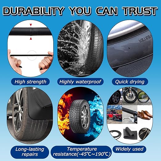 Vigorder Rubber Cement Glue for Car & Motorcycle Sidewall Fix, Strong Bonding & Waterproof (Black)