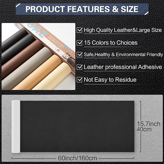 Leather Repair Kit for Furniture 16"x 63" Leather Tape Repair Patch Self Adhesive Sofa Vinyl Repair Patch Kit for Car Seat,Couch,Boat Seat,Chair - Butter Yellow