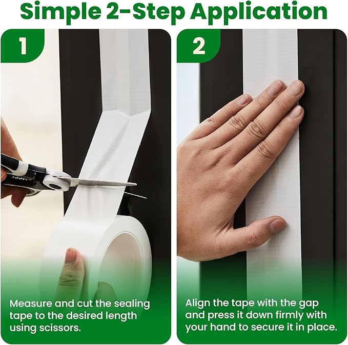 ECOHomes Window Weather Sealing Tape | Winter Weather Stripping Tape to Block Cold Drafts Through Window Gaps and AC Units, Insulation Seal and Draft Blocker for Home (2 Inch by 90 FT, White)