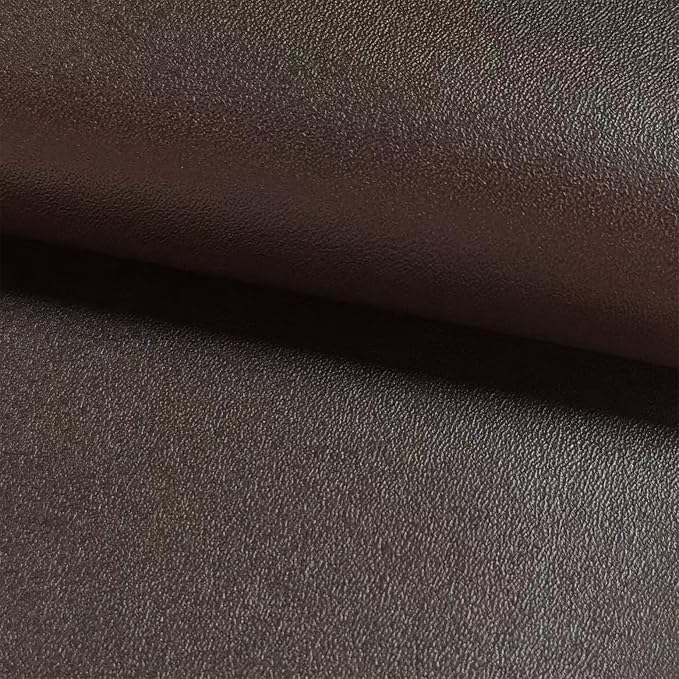 Faux Leather Fabric 39"x54" - Brown Smooth Solid Faux Leather Sheet, Vinyl Leather Upholstery Fabric for Crafts, Sewing, Furniture Reupholstery, Synthetic Leather