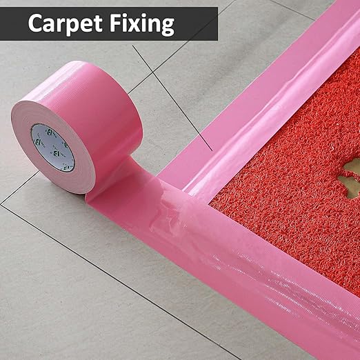BOMEI PACK 4inch Wide Pink Duct Tape, Heavy Duty Strong Waterproof Industrial Color Duct Tape 9.0mil x 4inch x 60yds for Packing and Repairing