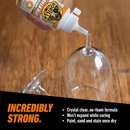Gorilla Clear Glue, 3.75 Ounce Bottle (Pack of 1) - Crystal Clear, All Purpose, and Water Resistant