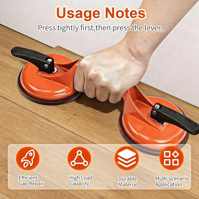 Laminate Floor Gap Repair Tool,Suction Cup Lifter with Rubber Mallet,Floor Gap Repair Kit, Floor Gap Fixer Tool for Laminate Floor Gap Repair for Floating Wood Floors and Moving Glasses
